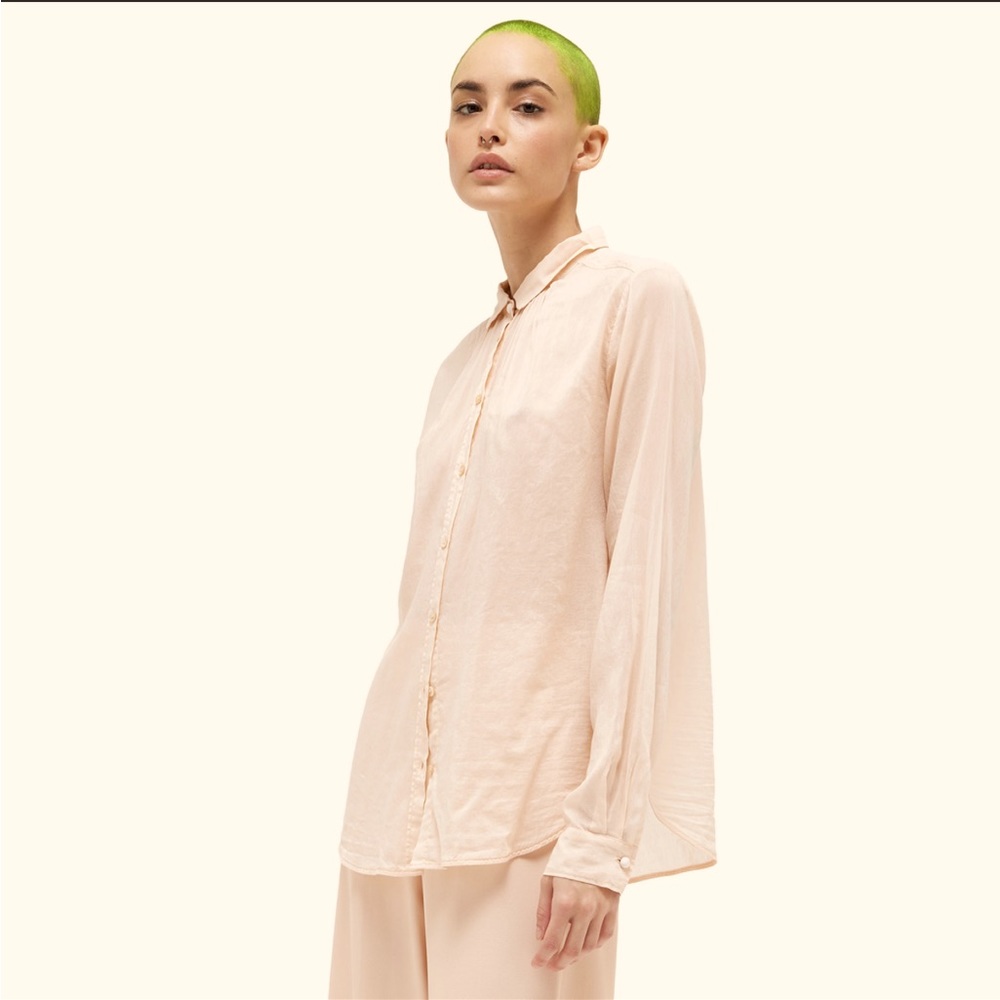 FORTE FORTE / VELVET DETAIL VOILE TOP Size M